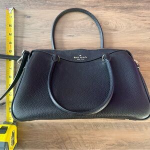 Kate Spade Black Pebbled Satchel with crossbody strap